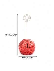 1/10PCS Multi Color Shiny Disco Ball Business Card Holder Display Rack Photo Holder Desktop Mirror Ball Number Stand For Wedding Party Christmas New Year Celebration Table Decor Home Office Ornament Gift Idea - multicolor - View 2