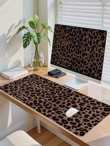 1PC Leopard Pattern Modern Art Large Desk Pad Mouse Mat With Non Slip Rubber Base Keyboard Cover For Office Home Computer Laptop Women Men Friends Back To School Gift Wild Style Smooth Surface - View 6