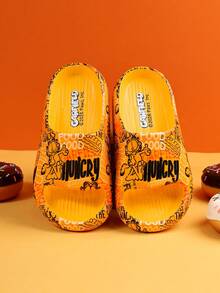 SHEIN Children's Summer Outdoor Non-Slip EVA Sandals Cute Cartoon Pattern Breathable Flip-Flops Fashion Slippers - Yellow - View 3