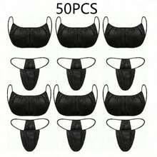 20pcs/50pcs Disposable Non-Woven Bras, Tube Tops For Spa, Sauna And Beauty Salons, Assorted Colors. 20pcs Set Includes 10 Panties And 10 Bras, 50pcs Set Includes 25 Panties And 25 Bras - Black - View 10