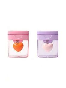 1pc Macaron Color Pencil Sharpener, Transparent Double Hole Pencil Sharpener, Pencil Sharpener With Lid,Suitable For School, Must-Have For Back To School Season, Student Gifts - multicolor - View 18