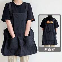可正反穿防潑水防污圍裙，可調節肩帶，中性工作制服，適用於廚房、美髮沙龍、美容店、餐飲、露營、手搖飲店與寵物店 - 兩面多色 - 查看 5