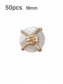 One Pack 50 Pcs Round Metal Buttons Premium Golden Decorative Fasteners For Women Wool Coats Sweaters And Garments - multicolor - View 16