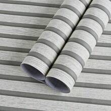 Gray Wood Grain Peel And Stick Wallpaper, Waterproof Removable Self-Adhesive Wood Wall Sticker For Cabinet, Bedroom, Living Room & Bathroom Decor,Width 45cm/17.72inch, Optional Length - multicolor - View 5