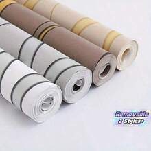 1 Roll Of Modern 3D Water Ripple Self-Adhesive Wallpaper RollBeige Curved Vinyl Easy To Tear Adhesive Sticker Suitable For Living Room Kitchen Bedroom Dormitory Decoration And Furniture Renovation Home Decoration - Beige - View 1