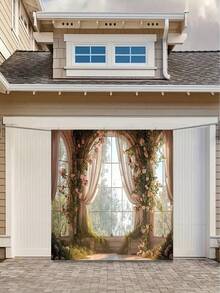 Charming Spring Rose Castle Window Backdrop - Multipurpose Polyester Fabric, Suitable For Easter, Birthday And Photo Booth, Easy To Hang - multicolor - View 6