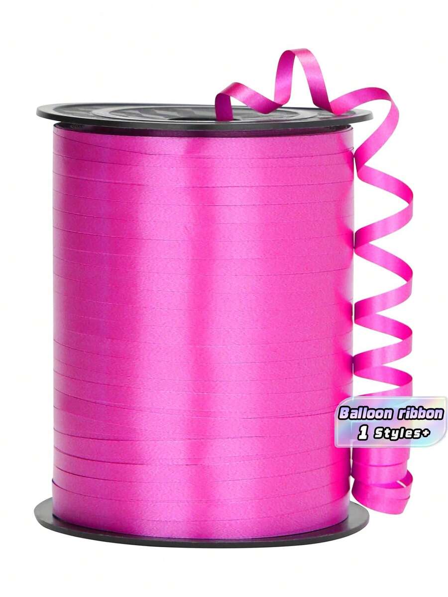 1 Roll, 250 Yards Of Purple Curly Ribbon, Suitable For Gift Wrapping, Balloon Rope, Weddings, Birthdays, Etc. - Shiny Metallic Ribbon, Suitable For Bouquet And Flower Wrapping Paper, Suitable For Valentine's Day, Weddings, Birthdays, Etc. - Rose red ribbon - View 1