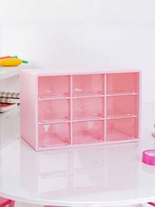 1Pc 9‑Grid Drawer Storage Box, 5 Colors Available, PP Material, Stackable Divided Organizer For Cosmetics, Jewelry, Office Supplies, Desktop Drawer Organizer - Multicolor - View 7