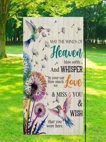 1PC Angel Wind Garden Flag, Double-Sided Memorial Floral Hummingbird Design, Vibrant Durable Polyester For Outdoor Home, Yard, Patio, Celebration, No Pole Included - multicolor - View 4