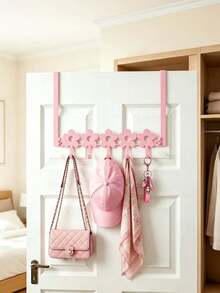 1PC Pink Iron Key Hook Wall Shelf – Creative Metal Art Hanger For Entryway Hallway, Coat Hat Organizer Rack, Multifunctional Wall Decor Storage - Multicolor - View 5