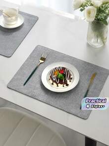 Dining Mat, Luxury, Solid Color, Table Insulation Mat, Heat-Resistant Cup Mat, Dinnerware, Bowls, Plates, Tablecloth, Western Dining Mat, Custom-Made, Waterproof. - Multicolor - View 1