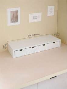 Plastic Desktop Storage Box With 4 Drawers, Durable Lightweight Space-Saving Organizer, Great For Storing Cosmetics Stationery And Small Items, Perfect For Dorm Bedroom Vanity Home Office Desk, Useful Present For Home Organizing Enthusiasts - White - View 5