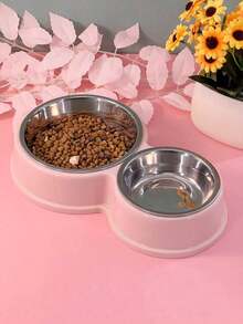 Pet Bowl In 8 Shape Of Stainless Steel With Anti-Slip And Plastic Double For Dogs/Cats - One Piece - Multicolor - View 11