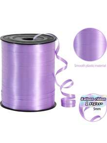 1 Roll, 250 Yards Of Purple Curly Ribbon, Suitable For Gift Wrapping, Balloon Rope, Weddings, Birthdays, Etc. - Shiny Metallic Ribbon, Suitable For Bouquet And Flower Wrapping Paper, Suitable For Valentine's Day, Weddings, Birthdays, Etc. - Light purple ribbon - View 2