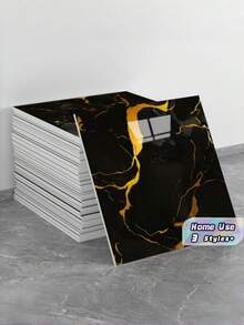 22 Pcs 3D Imitation Marble Ceramic Tile Wall Stickers Thick Self Adhesive PVC Panels Easy Install Strong Backing Irregular Vein Pattern Must Have Home Decor Accessory - multicolor - View 1