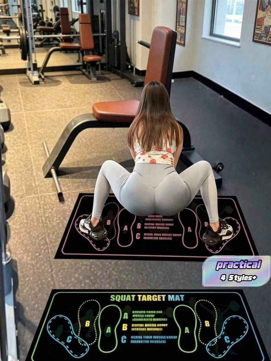 Non-Slip Squat Training Mat, Improves Exercise Efficiency And Safety, Non-Slip And Wear-Resistant, Soft And Elastic, Easy To Clean And Store, Suitable For Gym Workouts And Home Exercise, Indoor/Outdoor Activities, Suitable For Yoga - Multicolor - View 1
