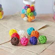 20/30/40pcs Woven Rattan Ball Bird Toys, Parrot Chewing Toys, 3cm/1.18inch, Suitable For Budgies, Lovebirds, Hamsters, Rabbits, Diy Handmade Decoration - A+B - View 4