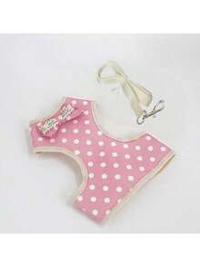 1 Set Dog Leash & Harness, Pet Supplies, Cat Leash,Dog Harness Leash Outfit, Washable For Small/Medium Dogs & Cats - Pink - View 3