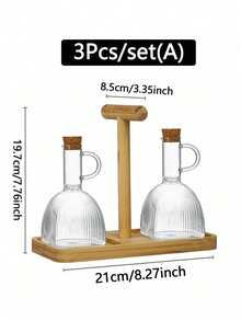 1/3pcs 350ml Glass Oil Bottle Jar With Lid And Handle, Transparent Cooking Olive Oil Container, Kitchen Seasoning Rack - View 9