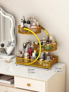 Sturdy Metal Cosmetic Rack Without Installation Required Portable Organizers For Lipsticks Skincare Bathroom Accessory. - B - View 15