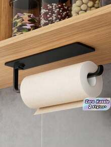 Upgrade Plastic Toilet Paper Holder No Drill Wall Mounted Tissue Dispenser Multiscene Storage Rack Bathroom Hardware Accessory For Bathroom Kitchen Office Living Room Cabinet Home Decoration Household Essential - Multicolor - View 1