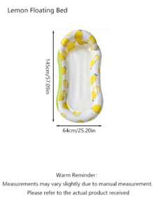 1pc Lemon & Watermelon Inflatable Pool Float, Pvc Material, Portable Floating Bed For Summer Leisure Vacation, Suitable For Pool Party, Pump Sold Separately - Multiple Styles - View 13