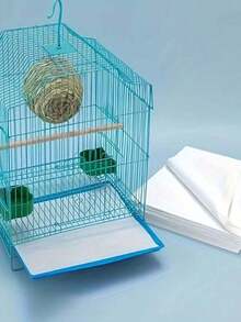 100Pcs Leak-Proof Absorbent Bird Cage Liners, Suitable For Parrots And Bird Cages - Disposable Non-Woven Fabric Dropping Tray, Includes Cage Bottom Pads, Suitable For Cockatiels, Canaries, Lovebirds, Finches, Budgies, Conures And Other Birds' - One Size Fits All - View 3