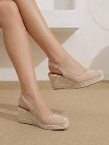 Styleloop Women's Platform Wedge Sandals Ideal For Vacation & Travel Boho Style Outfit Vacation Outfits Travel Essentials - Beige - View 4