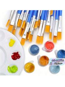 Fine Nylon Hair Detail Flat Paint Brush For Watercolor Painting - multicolor - View 2