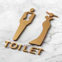 1Pc Acrylic Toilet Sign With 3D Male & Female Symbols, Office & Public Restroom Indication Plaque Best Gifts Birthday Graduation - multicolor - View 12