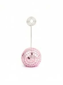 1/10PCS Multi Color Shiny Disco Ball Business Card Holder Display Rack Photo Holder Desktop Mirror Ball Number Stand For Wedding Party Christmas New Year Celebration Table Decor Home Office Ornament Gift Idea - multicolor - View 7
