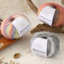 Silk Mohair Craft Yarn Fine Weight Colorful For Hand Knitting Fashion Accessories DIY Projects - multicolor - View 4