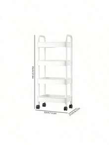 4-Tier Rolling Storage Cart - Compact Design Saves Space, Sturdy Plastic Construction, Suitable For Kitchen, Bathroom, Bedroom, Office, Warehouse, Garage - Easy To Assemble, Multi-Functional Multi-Tier Shelf, Household Storage Rack. - Multicolor - View 2