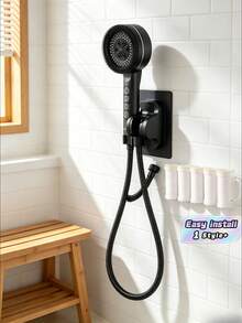 1Set Multifunctional Piano Key Strong Pressure Shower Head Bathroom Filter Spray Rain Shower Nozzle For Bathroom Home Decoration - A - View 1