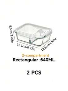 Haus Hana Madebyblanc 1pc Microwave Can Heat Glass Lunch Boxes For Office Workers, Lunch Boxes For Refrigerators, And Large Capacity Fresh-Keeping Bowls With Rice And Meal Boxes,Kitchen,Christmas Gift - transparent color - View 17