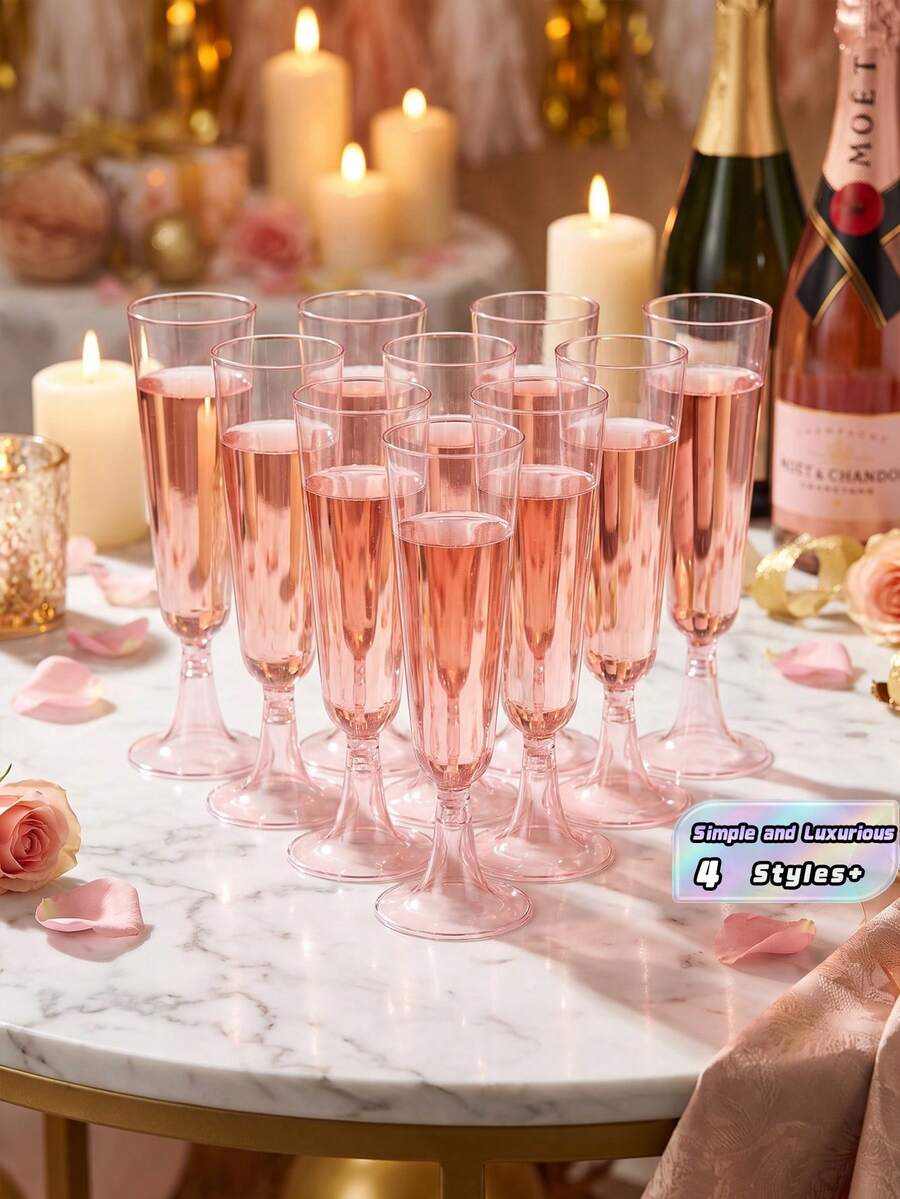 20/10PCS 150ml Reusable Champagne Glasses, Suitable For Parties, Gatherings, Cold Drinks, Birthdays, Valentine'S Day, Weddings, And Large Events