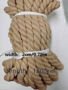 Fun Tug Rope (Non-Professional) Material: 2cm Thick * 600cm/150cm Long Handmade Braided Character Climbing Frame Gardening Binding Decorative Rope Floral Accessory Tote Bag Handle Rope - apricot - View 19