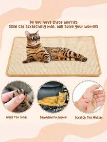 1 Piece Cat Scratch Pad, Sisal Cat Scratching Mat, Scratch Mat, Pet Furniture Accessory For Protecting Carpets And Sofas, Modern Pet Accessory, Durable Pet Supplies - various - View 7