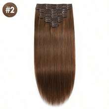 Medium Brown 6# Color Clip In 100% Remy Human Hair Extension Cuticle Aligned Double Drown Clip Ins For Thin Hair Woman Natural Look Top Quality Halloween Costumes - S6 - View 16