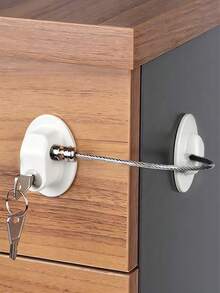 1pc Black Multi-Functional Child Lock, Cabinet Door Lock, Window Lock, Refrigerator Lock, Mini Fridge Locks Freezer Drawers Doors ,Sliding Door & Window Lock, Anti-Fall Window Lock With Limiters Christmas For Holiday Gift Giving,Back To School, - Off-white - View 1