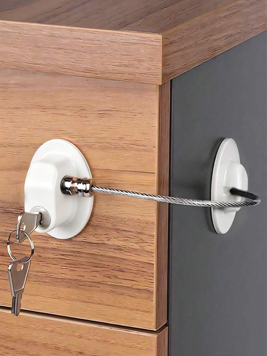 1pc Black Multi-Functional Child Lock, Cabinet Door Lock, Window Lock, Refrigerator Lock, Mini Fridge Locks Freezer Drawers Doors ,Sliding Door & Window Lock, Anti-Fall Window Lock With Limiters Christmas For Holiday Gift Giving,Back To School, - Off-white - View 1