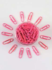 50pcs 28mm Anti Rust Metal Pink Paper Clips - Pink - View 3