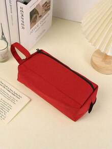 Tempat Pensil Kanvas dengan Pegangan, Tas Pena Kapasitas Besar dengan Resleting, Organizer Alat Tulis Portabel untuk Kantor dan Kampus, Tersedia Berbagai Warna - warna-warni - View 7