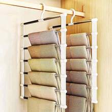 Stainless Steel Space Saving Pant Hangers Non Slip Jeans Rack Saves 80Pct Closet Space Holds Pants Towels Scarves Bedroom Dorm Organizer - Multicolor - View 4