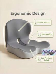L-Shaped Memory Foam Seat Cushion With Lumbar Support, Ergonomic Back Rest Pad For Office Chair Car Truck Driver, Breathable Mesh Cover Non-Slip Bottom, Relieve Sciatica Pain For Long Sitting Work Travel - Multicolor - View 1