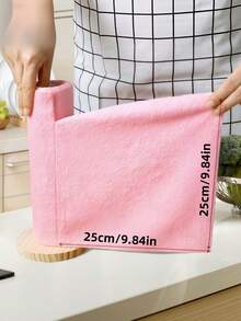 50PCS/1Roll Multi Colors Reusable Microfiber Towel Roll, Individually Wrapped Tear Off Design, Heavy Duty Super Absorbent Quick Dry Cleaning Cloth, For Kitchen Bathroom Outdoor RV 50+ Uses, Jumbo Roll Household Cleaning Supplies, Home Cleaning - Pink - View 3