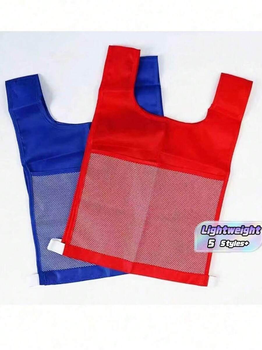 1 Piece Practice Vest For Kids, 4 Colors, Training Vest With Card Slot, Game Vest, Pe Vest, Team Competition Vest For Kids, Pocket Vest, Cognitive Game Tool, Teaching Aid, Interactive Learning, Home, Classroom, Outdoor, Party Games, Back To School - Multicolor - View 1