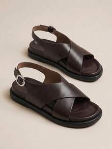 HighSole Women's Fashionable Brown Comfortable Flat Beach Sandals Summer Shoes - Mocha Brown - View 8