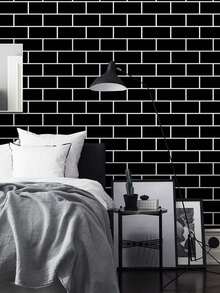 Black Line White Brick White Line Black Brick Geometry Modern And Simple Style Suitable For Home Decoration, Kitchen Cabinets, Tables And Chairs, Room Backgrounds, Home Renovation DIY, Waterproof And Stain Resistant, - multicolor - View 13