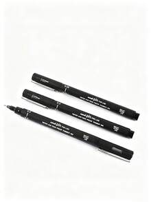 3/6 buah, 0,05/0,2/0,3/0,5/0,8 mm, Pena Mikro Presisi untuk Seniman / Pena Garis Halus / Pena Teknik - Ujung Sedang Tahan Air, Cocok untuk Sketsa dan Dokumen Kantor, Kembali ke Sekolah - hitam - View 3
